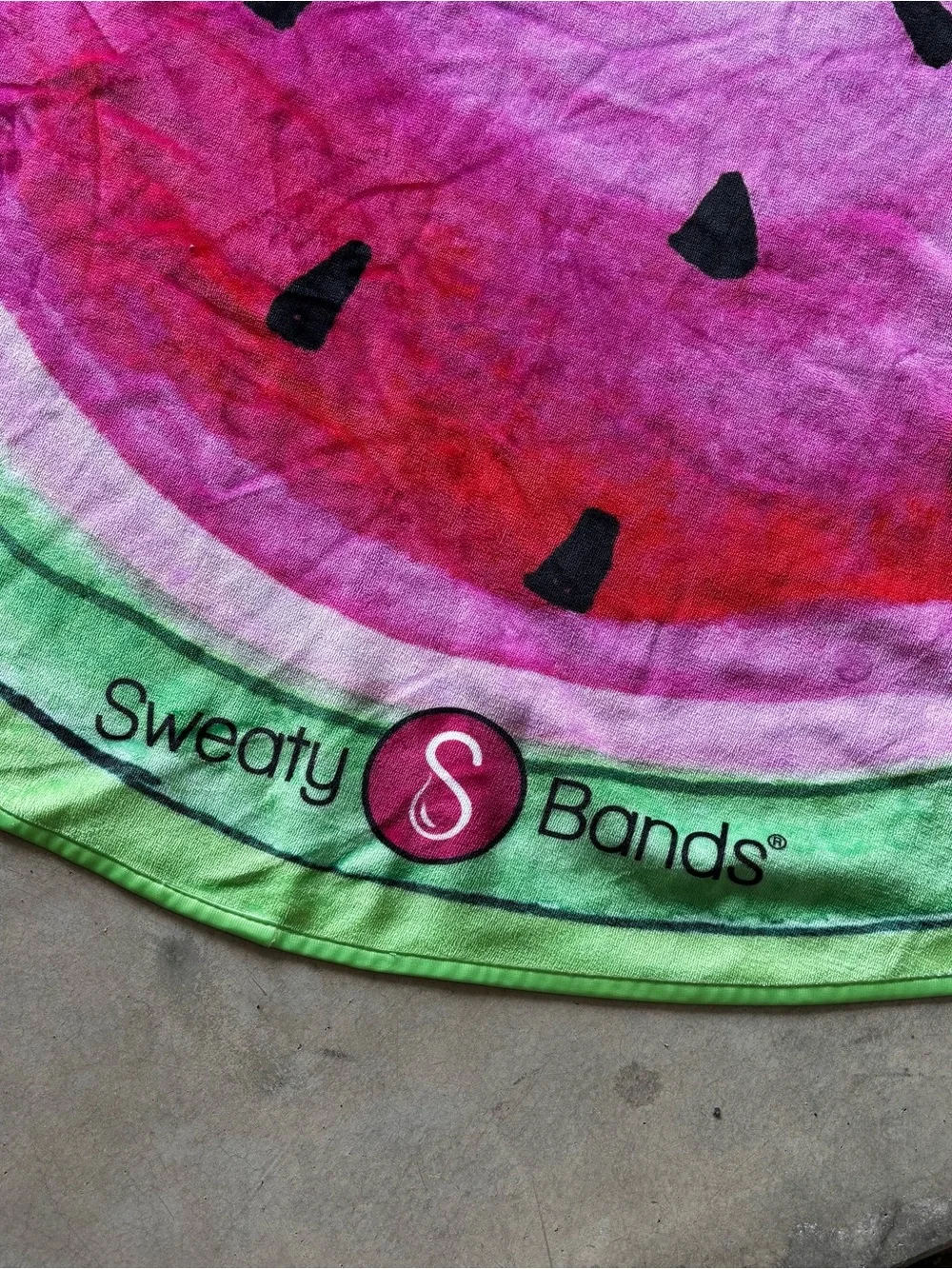Sweaty Bands Watermelon Round Towel - Watermelon design 60” in diameter